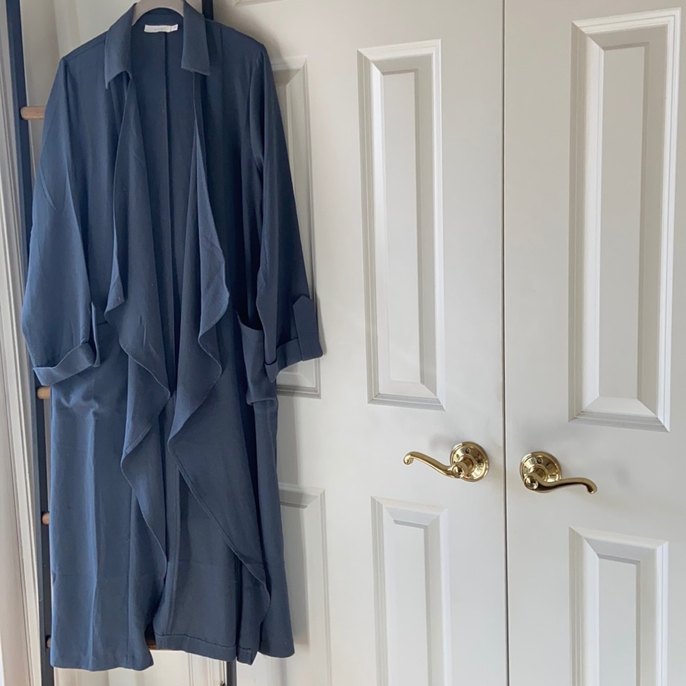 Lush Duster Jacket in Grayish-Blue